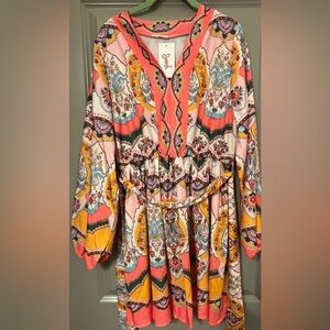 Colorful Patterned Mini Dress